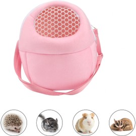 Pet Carrier Backpack for Small Animals, Travel Handbag for Cat, Puppy, Guinea Pig, Hedgehog, Hamster (Pink, Large)