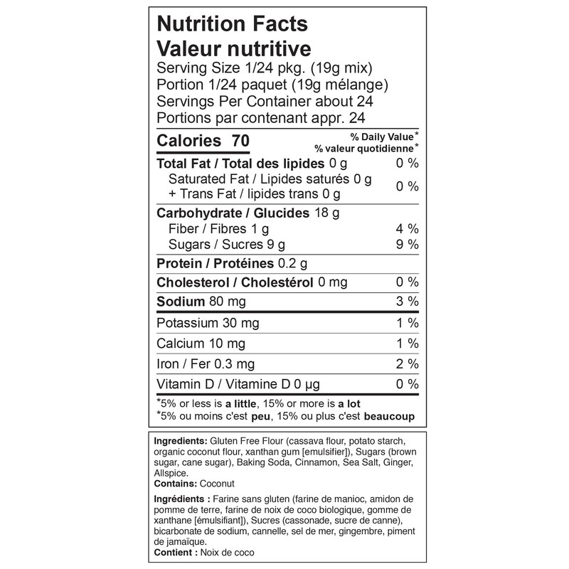 XO Baking Co. Gluten Free Gingerbread Gourmet Cookie Mix; Non-GMO;