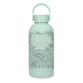 Pepe Jeans Stainless Steel Bottle, Non Slip Surface, Keeps Drinks Hot for 12 Hours and Cold for 24 Hours. Leak-Proof Cap. Joumma Bags, Abbey Menta, Stainless steel water bottle