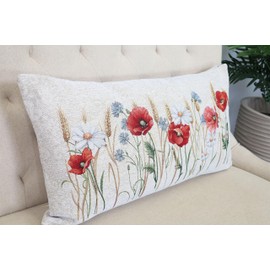 textile idea Cushion Cover 40 x 70 cm Tapestry, Decorative Cushion with Motif, Cushion Cover, Decorative Cushion, Sofa Cushion – Rye, Pack of 1