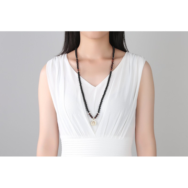COAI Tree of Life Necklace 108 Mala Beads Prayer Wrap