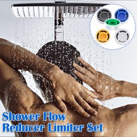 CustomyLife 10 Pcs Flow Restrictors, GPM 1.5/1.8/2.0/2.5/3.0 Shower Head Reducer Limiter, Water Saver Adapter for Handheld Shower, Bathroom, Toilet