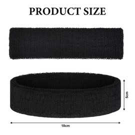 Flintronic 3 Pieces Sweatband Headband Men & Women, Sports Headband, Sports Headbands, Moisture Wicking, Sweat-Absorbing Headband for Running, Bike, Jogging, Tennis, Football