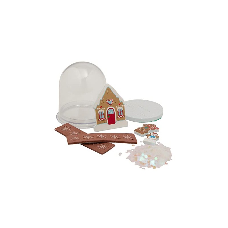 Gingerbread House Glitter Snow Globe Craft Kit - Makes 12