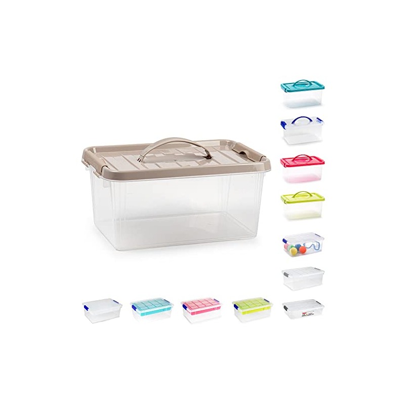 Plastic Storage Box Lightweight Robust Stackable Storage Boxes with Lid,