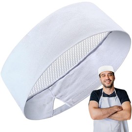Luxiremi 2 Pcs Chef Hats, Adjustable Cooking Cap, Professional Catering Hat Food Service Caps, Breathable Chef Hat, Mesh Top Chefs Hat for Kitchen Restaurant Cooking School Catering. White
