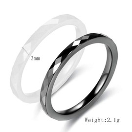 PAURO Women's Classic Engagement Wedding Band Rings Ceramic, Ceramic, Metal