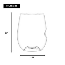 govino The original shatterproof wine glass – reusable, dishwasher safe, BPA-free, durable, crystal clear stemless white wine glasses for indoor, outdoor and everyday use | 12 oz. Each | Set of 8.