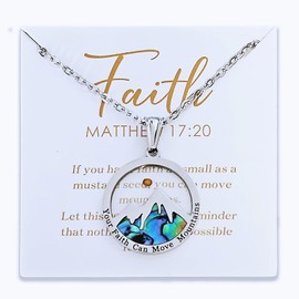 XULAVA Mustard Seed Necklace for Women Christian Gifts,Move Mountains Shell Necklaces Mothers Day Gifts Christian Faith Jewelry for Women,Gold