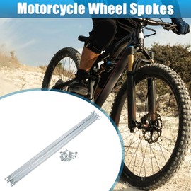 X AUTOHAUX 12pcs 14G J Bend Bicycle Galvanized Spokes 260mm 10.24" Cycle Spoke with Brass Nipple Steel Spokes for Mountain Bike MTB