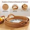 Ottoman Tray, 3 Pcs Hand-Woven Wicker Rattan Tray Decorative Basket