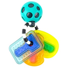 Sassy Drive 'n Drool Keys with Rattle Key Chain and 3 Teether Keys, Age 0+ Months