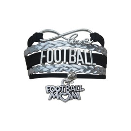 Infinity Collection Football Mom Jewelry, Football Mom Charm Bracelet- Gift for Football Player Moms
