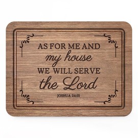 musaecoin Christian Gifts for Women, Joshua 24:15 Bible Verse Engraved Walnut Cutting Board, Religious Housewarming Gifts, Faith Based Wedding & Anniversary Presents 11 x 8.5 in