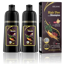 Champú Instant Hair Color para Cabello，Champú para Teñir El Cabello Marrón 3 en 1,Cobertura de Canas con Ingredientes Herbales, Adecuado Para Hombres 