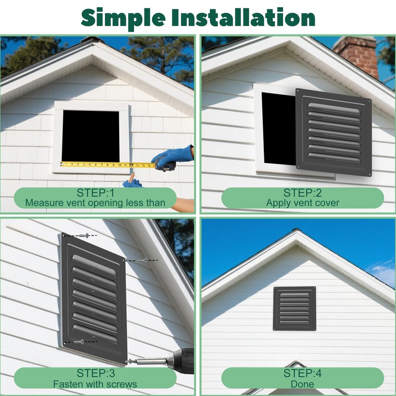 Memrita 12 x 12 Inch Attic Vent with Screen Mesh,