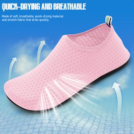 Bathing Shoes, Yoga Shoes, Breathable, Quick-Drying, Non-Slip Barefoot Shoes for Beach, Sports, Surfing and Swimming, Suitable for Men and Women, pink, 40/41 UK