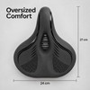 Oversized Wide Bike Seat with Shock Absorbing Balls, Waterproof PU