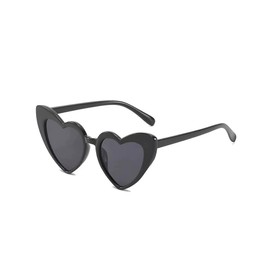 Heart Sunglasses for Kids Toddler Girls Polarized Cute Shaped Lovely Style with UV400 Sunnies Age 3-12 (Black)