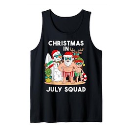 Christmas In July Squad Santa And Friends Xmas Boys Kids Tank Top
