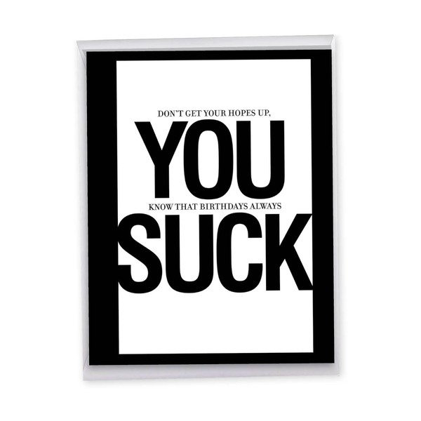 J8677 Jumbo Funny Birthday Card: You Sk With Envelope (Extra