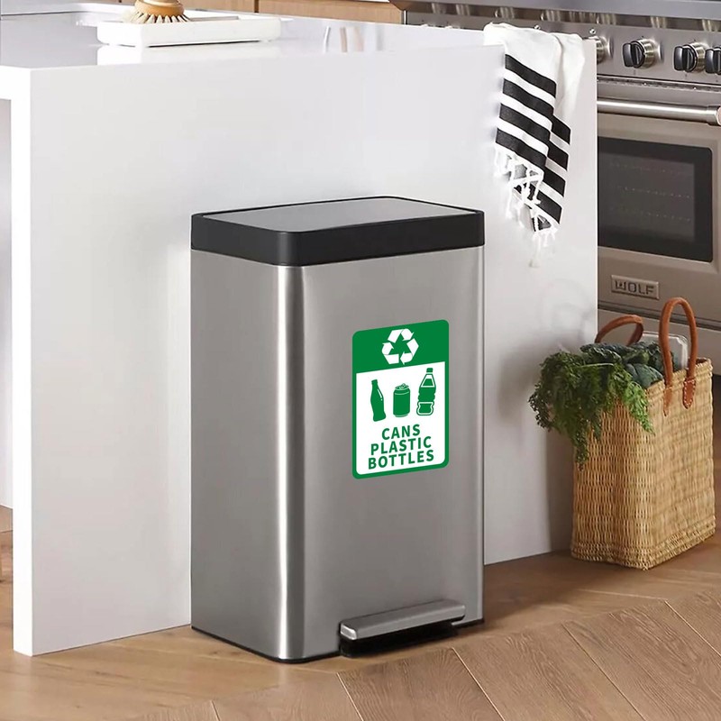 10 Pack Waterproof Recycle Sign for Trash Can(Large),Cans and Bottles