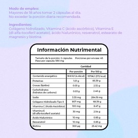 COLAGENO HAIR SKIN & NAILS | NatGel Colágeno FEM - Complex para Mujer | Colágeno Hidrolizado con Biotina, Ácido Hialurónico, Resveratrol, Vitamina E y