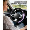 Cxtiy D-Shaped Flat Bottom Steering Wheel Cover for Women Girl,
