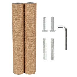 ECCIBOUN 7.4cm 2.91in Diameter Cat Tree Scratching Post Replacement Jute Pole Parts for Cat Tower (17.72in/45cm, M10*2poles)