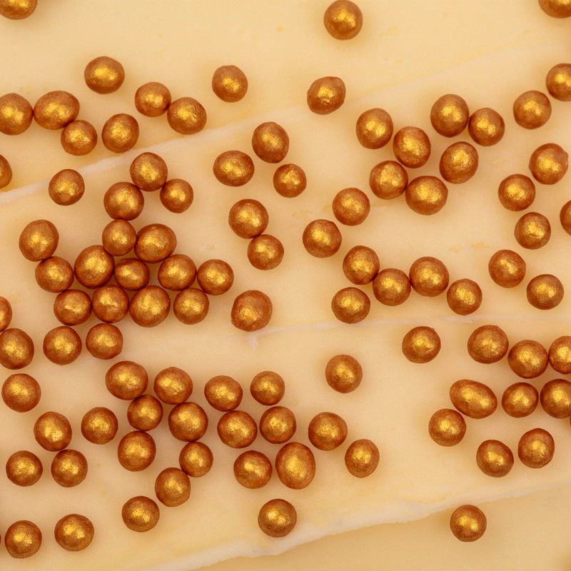 PME Perle commestibili 4 mm – Oro (74 g / 2,61 oz)