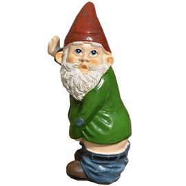 GREBSTK Peeing Gnome Statue Garden Gnome Outdoor Statues Garden Sculpture Decoration Garden Figurine Art, 5.6 Inch