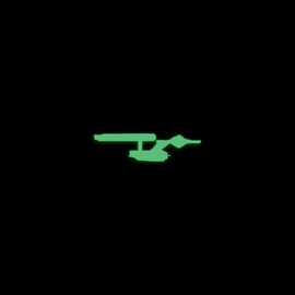 Trek Inspired USS Enterprise Silhouette Space Voyager Glow in The Dark Sticker Decal for Phone Tablet Laptop Car Truck Window | 2" Sticker | Green