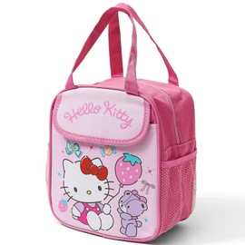 Cartoon Insulated Lunch Bags,Reusable Insulated Lunch Box, Leakproof Lunch Tote Bag, Easy To Clean Picnic Box Bento Bag, for Women Men Office Hiking Outdoor (Red)