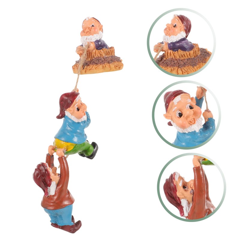 Levemolo 1 Set Creative Climbing Gnome Statue Pendant Resin Garden