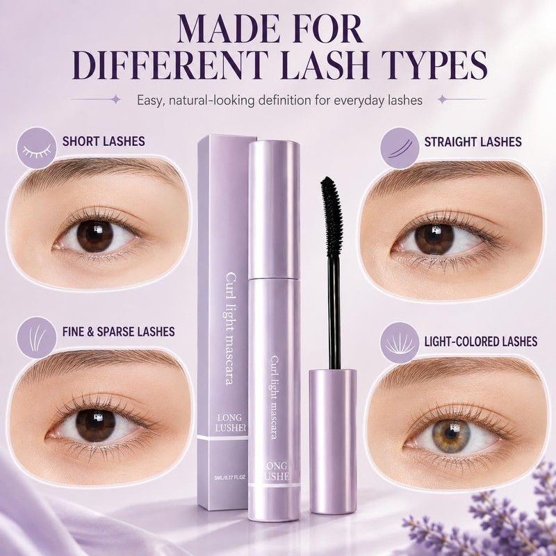 Curling Mascara with Curved Precision Brush, Lengthening & Lash Defining