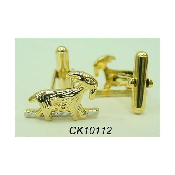 New In Box Manzo Men's Cuff Links Formal Party Wedding Prom Gold Goat