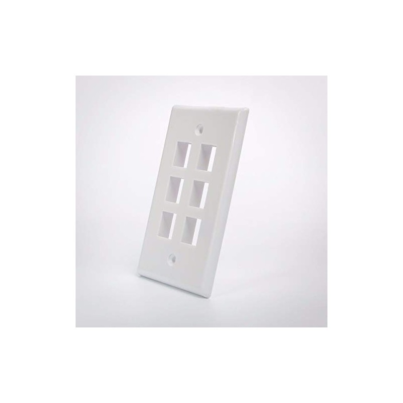 Keystone Wall Plate White 6 Port