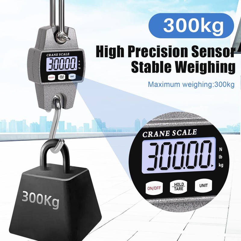 M.Z.A Mini Digital Crane Scale 300kg Electronic Hook Scale Luggage