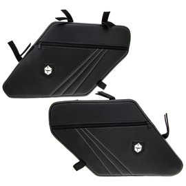 Pro Armor P144Y327WH Rear Traditional Half Door Bag Knee Pads with Storage White