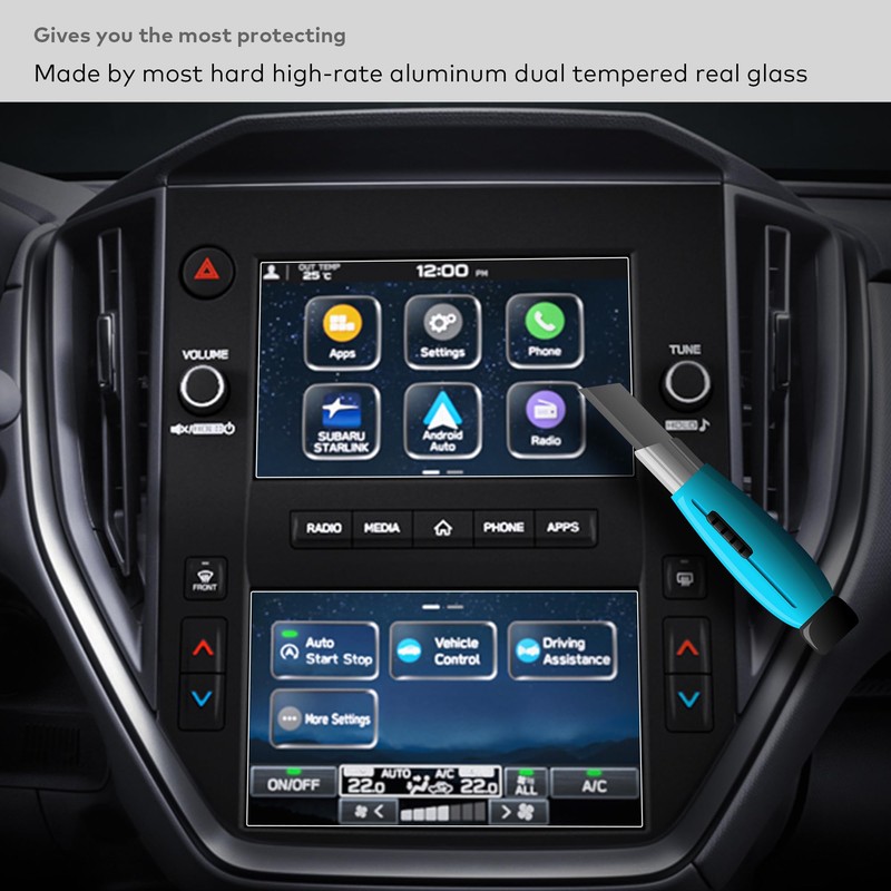 INNOSURE [2-PACK] Tempered Glass Screen Protector for Subaru Crosstrek Base