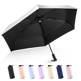 LEAGERA UPF 50+ Mini Umbrella for Travel - Compact Folding Sun Umbrella for Walking Summer Totes Umbrellas for Women Girls