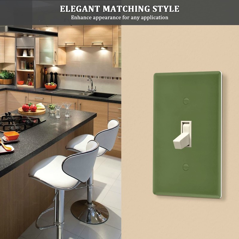 Kigai Blank Wall Plate,Plain Dark Olive Green Solid Color Outlet