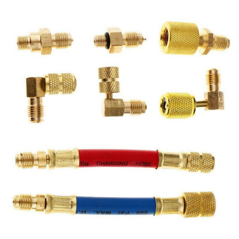 Riloer 8x A/C R12 R134A Air Conditioning Cooling Connection Adapter
