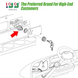 10L0L Golf Cart Starter Ignition Key Switch for EZGO Electric Golf Cart 17421G1, 2 Terminal Prongs