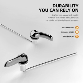 GDHeHKJi Universal Toilet Tank Handle Replacement, Front Mount Flush Lever with 304 Stainless Steel Rod, Fits Square Holes, Compatible with TOTO Kohler American Standard(1-Pack)