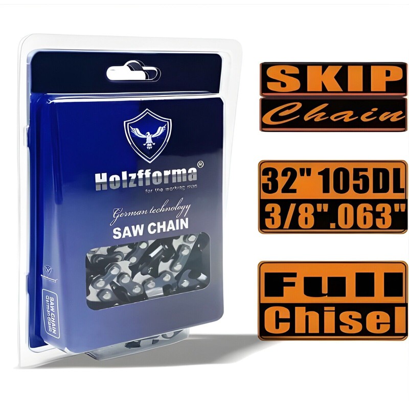 Holzfforma® Skip Chain Full Chisel 3/8'' .063'' 32inch 105DL Chainsaw