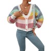 SweatyRocks Women's Color Block V Neck Button Front Knit Cardigan