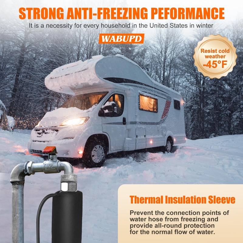 15FT Heated Water Hose for RV,Heated Drinking Water Hose,Anti-freezing Temperature