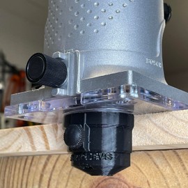 DigitalContrast Router Edge Cover, freely rotates, multiple versions available (Fits Bosch PR20EVS Colt 1HP Fixed Base)