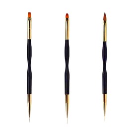 Nail Art Liner Brushes, 3 Pcs Dual end Nail Art Pen Brush, Gel Nail Brush, Nail Art Painting Pen Brush Set, for UV Gel Nail, DIY Nail Art